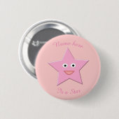  roze ster aangepaste Button (Voorkant /achterkant)