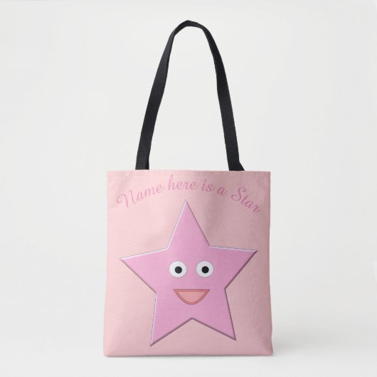 roze ster aangepaste Canvas tas (Voorkant)