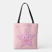 roze ster aangepaste Canvas tas (Achterkant)
