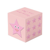 roze ster - Aangepaste foto-kubusje Kubus (Achter hoekig)