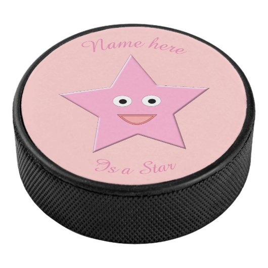 roze ster aangepaste hankerrok hockey puck (3/4)