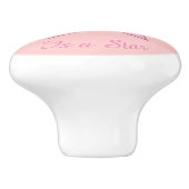  roze ster aangepaste keramische knop (Zijkant)