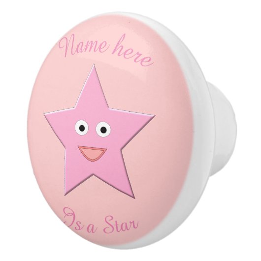roze ster aangepaste keramische knop (Rechts)
