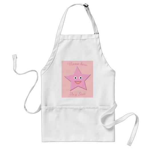  roze ster aangepaste koken Schort (Voorkant)
