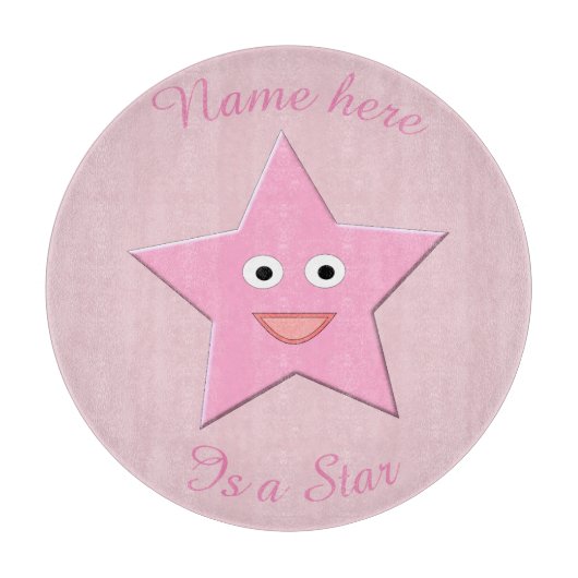 roze ster aangepaste snijkaart snijplank (Voorkant)