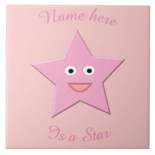  roze ster aangepaste stapel tegeltje