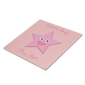 roze ster aangepaste stapel tegeltje (Zijkant)