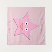 roze ster aangepaste tapestapel wandkleed (Voorkant (horizontaal))
