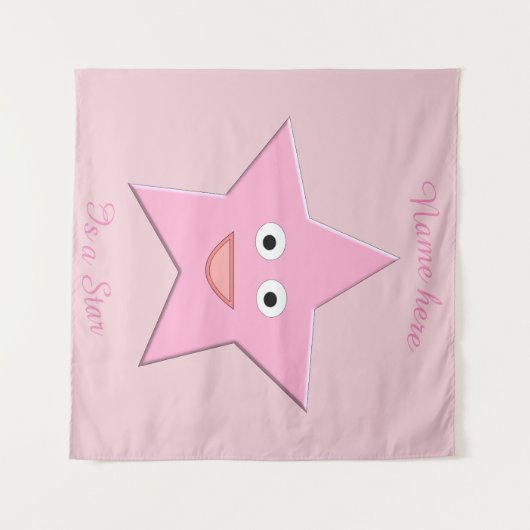  roze ster aangepaste tapestapel wandkleed (Voorkant (horizontaal))