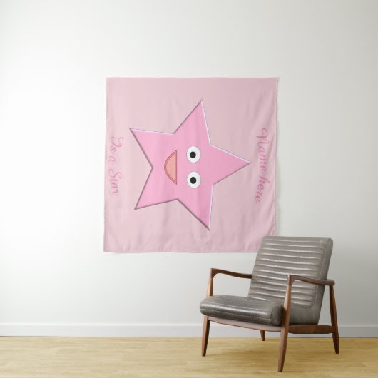  roze ster aangepaste tapestapel wandkleed (In Situ (horizontaal))