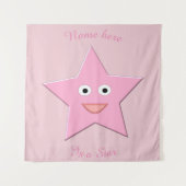  roze ster aangepaste tapestapel wandkleed (Voorkant)