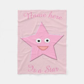  roze ster aangepaste ventilatorbank fleece deken (Voorkant)