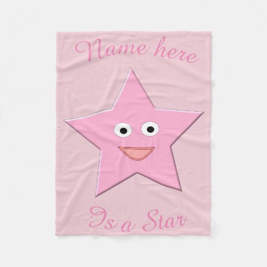  roze ster aangepaste ventilatorbank fleece deken (Voorkant)