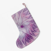 Roze ster Abstracte fractal Art Name Kleine Kerstsok (Achterkant (Hangend))