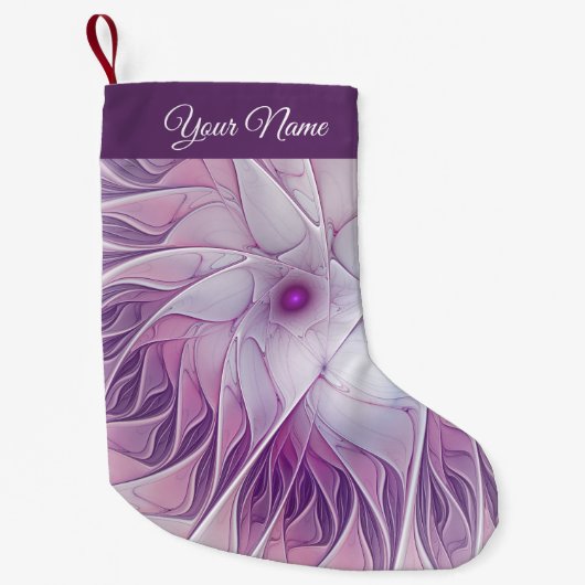 Roze ster Abstracte fractal Art Name Kleine Kerstsok (Voorkant)