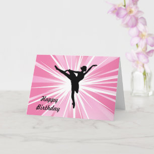 Roze ster Ballerina Kaart