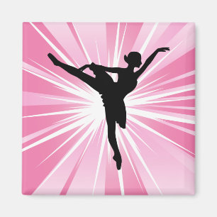 Roze ster Ballerina Magneet