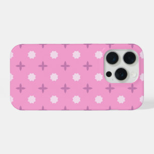 Roze Ster Bloemblad Stippenpatroon iPhone 15 Pro Case