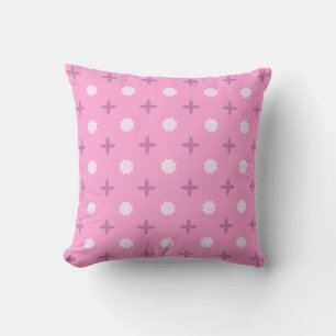 Roze Ster Bloemblad Stippenpatroon Kussen