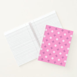 Roze Ster Bloemblad Stippenpatroon Notitieboek