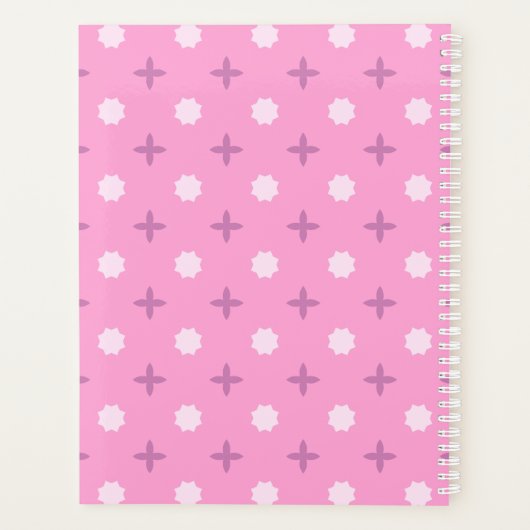 Roze Ster Bloemblad Stippenpatroon Planner (Achterkant)
