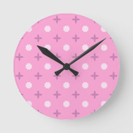 Roze Ster Bloemblad Stippenpatroon Ronde Klok