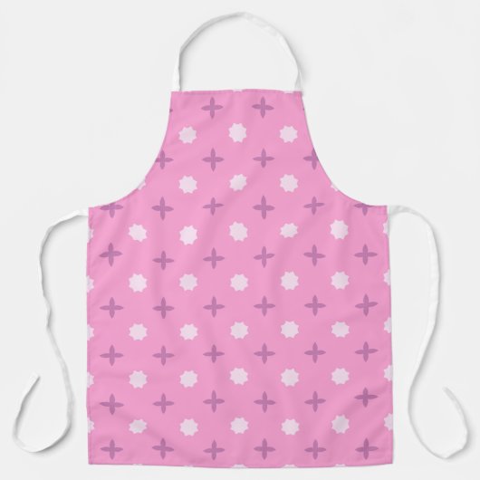 Roze Ster Bloemblad Stippenpatroon Schort (Voorkant)