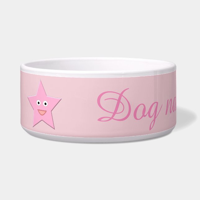  roze ster Dog Bowl Voerbakje (Links)