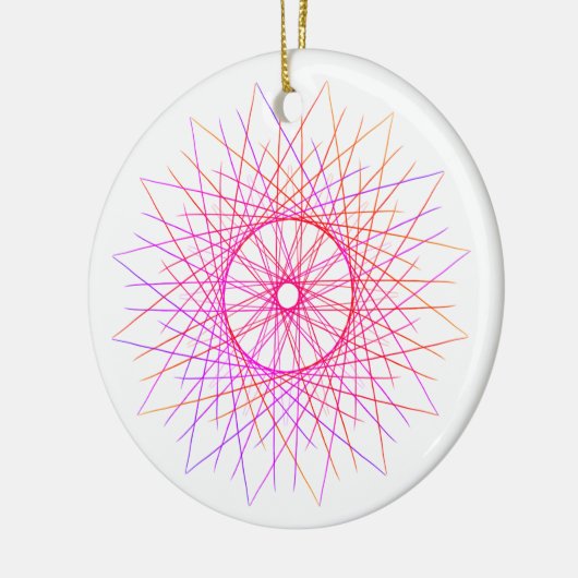 Roze Ster Doodle Ceramic#28 Keramisch Ornament (Links)