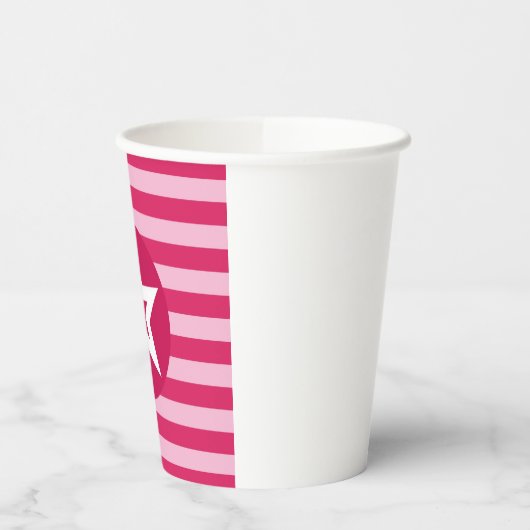 Roze ster- en stripbeker papieren bekers (Links)