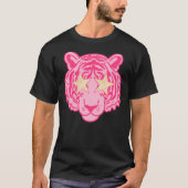 Roze ster Eye Tiger Face Sticker T-shirt (Voorkant)