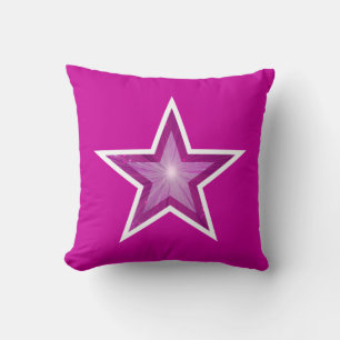 Roze ster gooit kussen vierkant roze