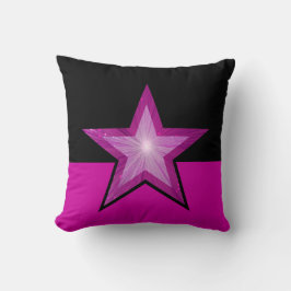 Roze ster gooit kussens roze vierkant roze zwart
