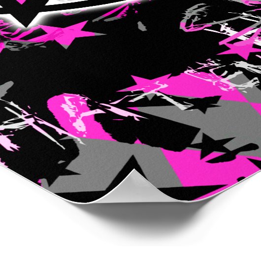 Roze ster grafisch poster (Hoek)