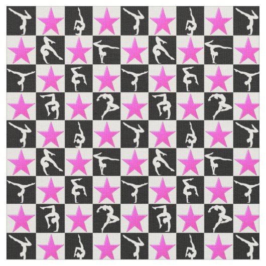 ROZE STER GYMNASTIEK ONTWERP STOF (Close Up)