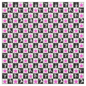 ROZE STER GYMNASTIEK ONTWERP STOF (Swatch)
