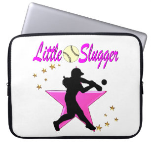 ROZE STER KLEINE SLUGGER SOFTBALL ONTWERP LAPTOP SLEEVE