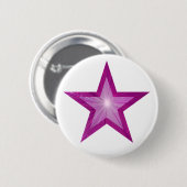 Roze ster knop wit ronde button 5,7 cm (Voorkant /achterkant)