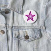 Roze ster knop wit ronde button 5,7 cm (In situ)
