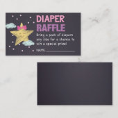 Roze ster Krijtbord Luier Raffle Ticket Informatiekaartje (Voorkant / Achterkant)