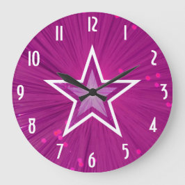 Roze ster 'Numbers', klok rond