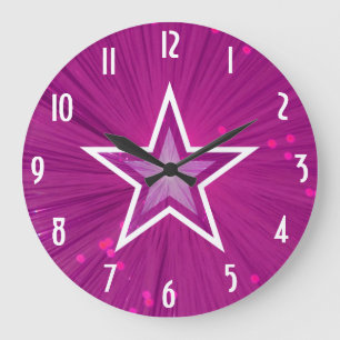 Roze ster 'Numbers', klok rond