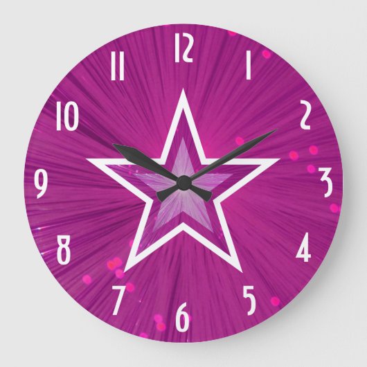Roze ster 'Numbers', klok rond (Voorkant)