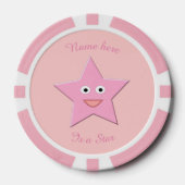 roze ster op maat poker chips (Voorkant)