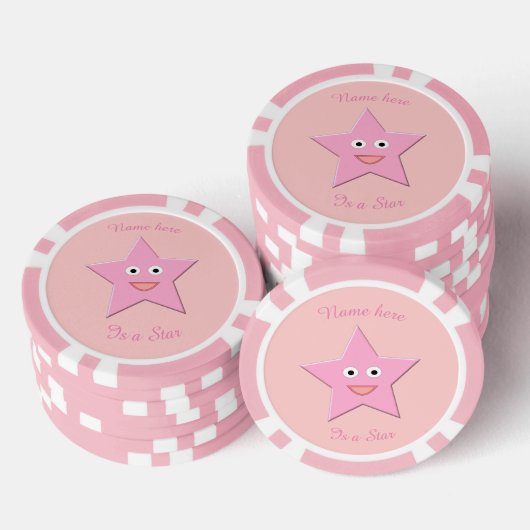  roze ster op maat poker chips (Opstapeling)