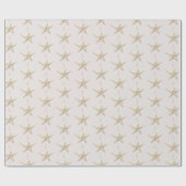 Roze Ster Ornamenten Kerst Cadeaupapier (Vlak)