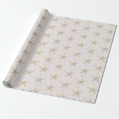 Roze Ster Ornamenten Kerst Cadeaupapier (Uitgerold)