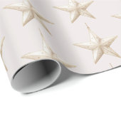 Roze Ster Ornamenten Kerst Cadeaupapier (Rol Hoek)