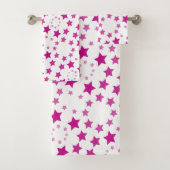 Roze ster Patterned handdoek Set (Insitu)