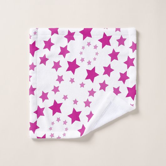 Roze ster Patterned handdoek Set (Wasdoekje)